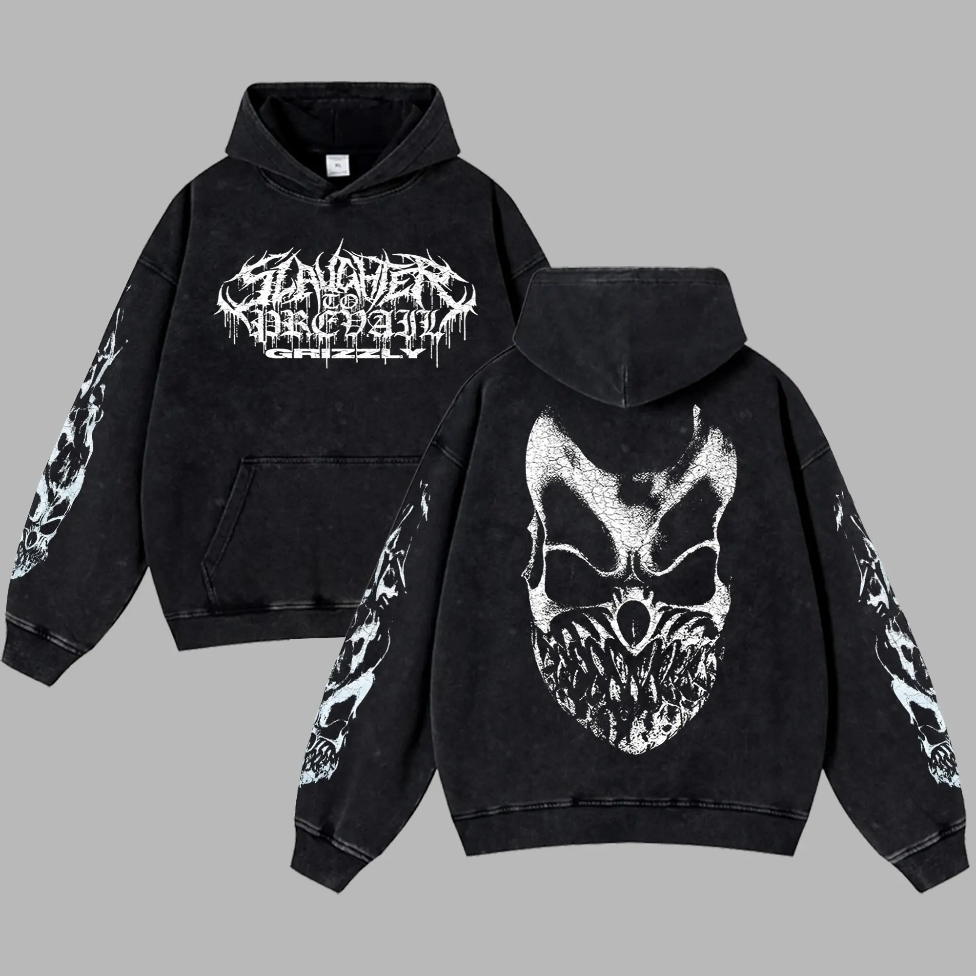 Baby Gang] Slaughter to Prevail Grizzly Heavy Metal Washed Hoodie