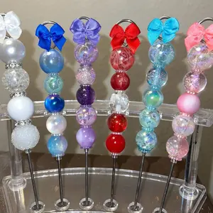 6" Stainless Steel Pokey Weeding Tools with Colorful Acrylic Beads and Bow Designs. Drinkware Cup