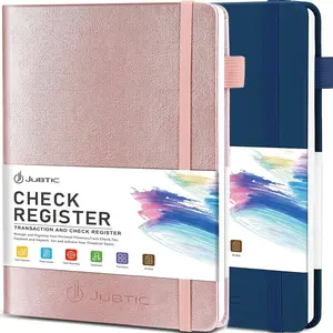 Check Registers for Personal Checkbook, A5 Hardcover（Rose Gold*Blue)