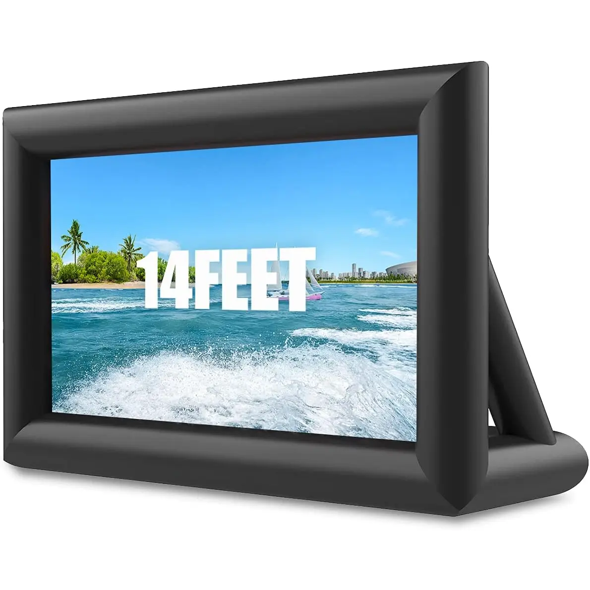 Inflatable Projector Screen - Outdoor Movie Screen Blow Up for Movie Parties Backyard Outside with Air Blower and Carry Bag, Front and Rear Projection (14FT with Blower)