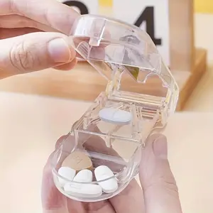 Portable Mini Pill Cutter and Storage Box, Compact Medicine Divider for Travel and Home Use, Perfect for Easy Pill Cutting