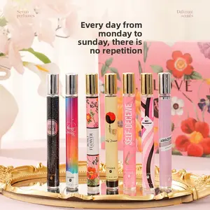 Eau de Parfum Spray for Women, Portable Mini Perfume Gift Set with Multiple Fragrances - Floral, Sweet, Fruit, Milk, Wood, Vanilla & Musk (7x1.2 Fl.Oz.)