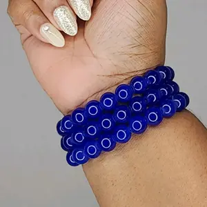 Blue Solid Beaded Bracelet