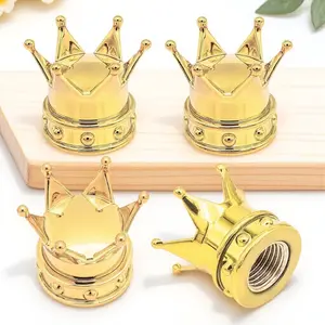 Crown Valve Caps: Universal Tire Accessories for Bike, Car, Truck. Durable Eco-Friendly Material, Anti-Rust & Stylish. Enhance Safety & Look. Perfect for Outdoor Riding, Commuting & Holiday Decor.