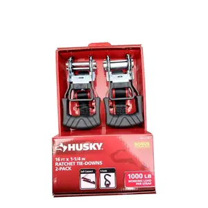 Ratchet Tie-Down Straps 16 ft. x 1.25 in. 2-Pack with S-Hook