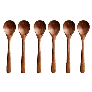 Natural Wooden Spoon Set Multi-Specification Long Handle Utensils Durable Eco-Friendly Kitchen Cooking Tool For Home And Camping Use