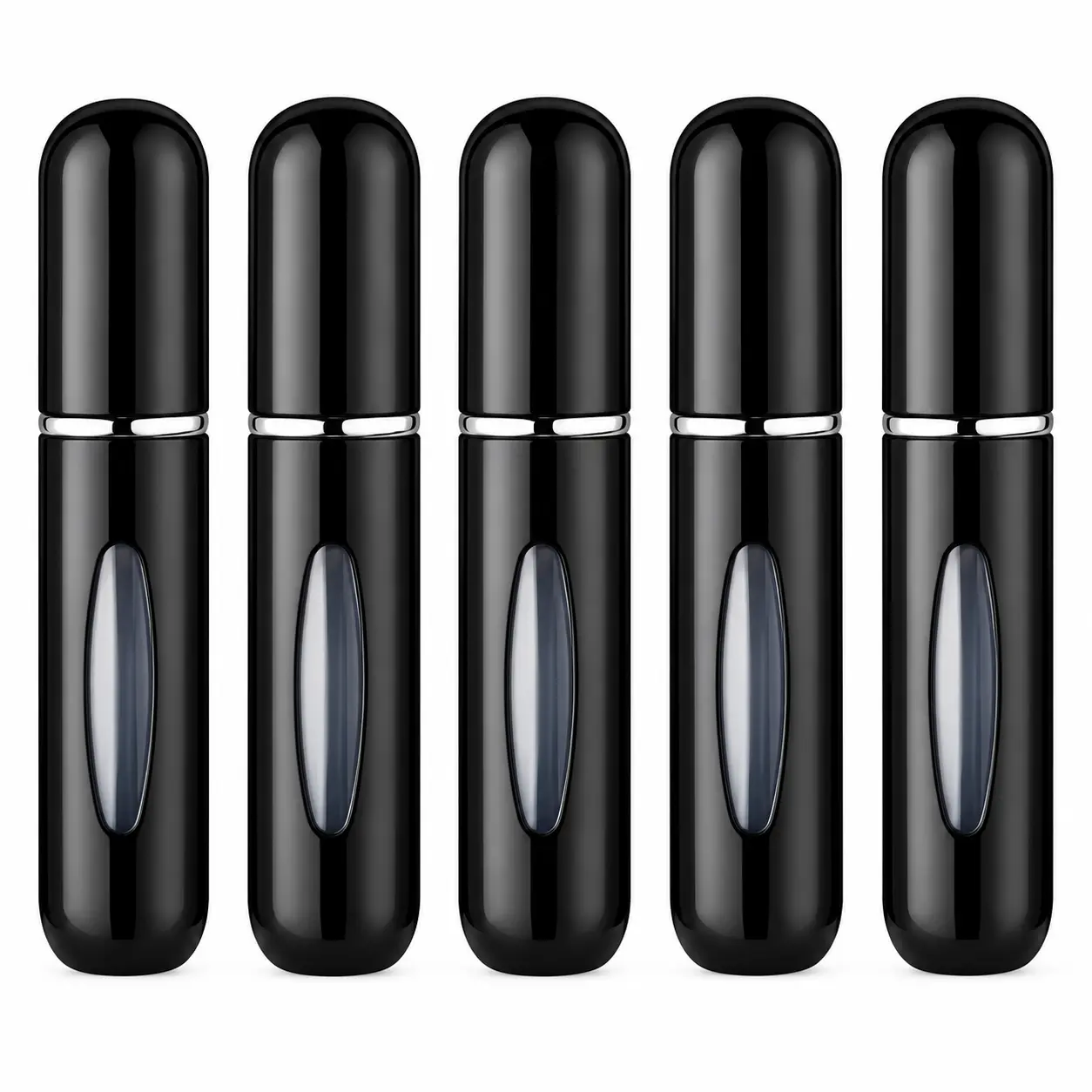 5 Pack Refillable Mini Perfume Atomizer Set, Portable Travel Perfume Spray Bottles, Leakproof Pocket Size Fragrance Dispenser, Easy Refill for Purse, Travel & Daily Use