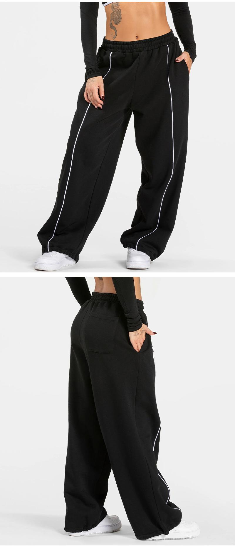 Womens Workout Straight Yoga Pants for Girls High Waist Wide Leg Sweatpants with Pockets Fashion Stretch Lounge Comfy Joggers Gym Pants