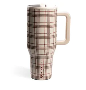 Hydrojug Blair 40oz Stainless Steel Mug! A portable, insulated tumbler complete with a straw, featuring a leak-proof design and a non-slip rubber base. An ideal choice for dates, school, sports, travel, and outdoor adventures. Water Bottles