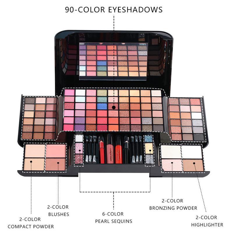 Multi-Functional Makeup Palette Set, Eyeshadow Lipstick Eyeliner Foundation Blush Highlighter and Contour, Perfect Gift, Cosmetic Set, Makeup Kit Set