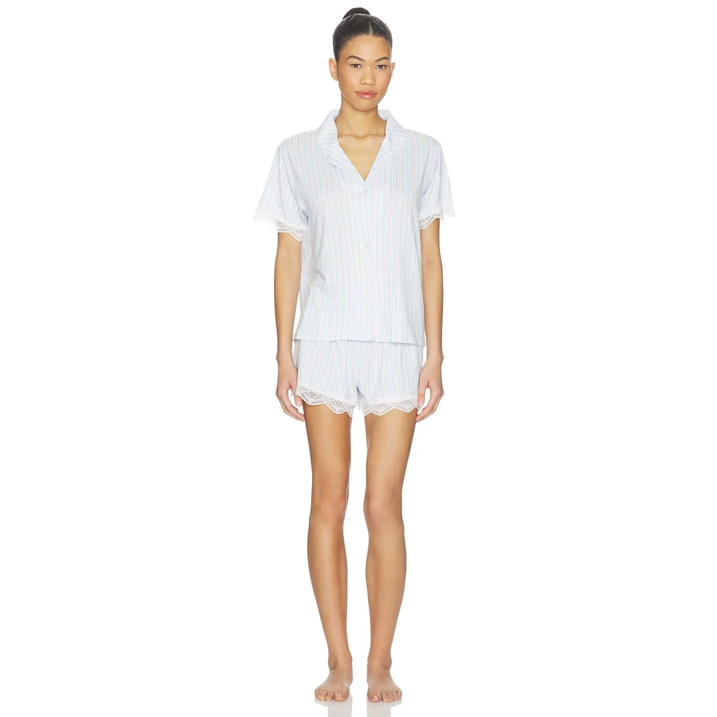 Flora Nikrooz Luna Notch Pajama Set in Blue