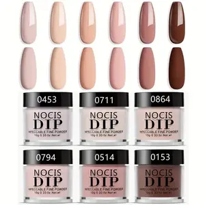 Nude Nail Dipping Powder Set, 6 Counts/set Long-lasting Nail Art Powder, Nail Art Kit for Women & Girls, Dip Manicure Kit, Create 3D Acrylic Designs
