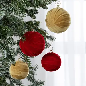 Create Your Own Color Set Velvet Sphere Ornaments for Garland, Christmas, Mantel Decor, Elegant Tree, Office & Gift