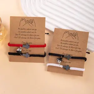 Magnetic love bracelets with a cross for couples as a symbol of protection, and hand - woven friendship bracelets for girlfriends, all in the category of jewelry.