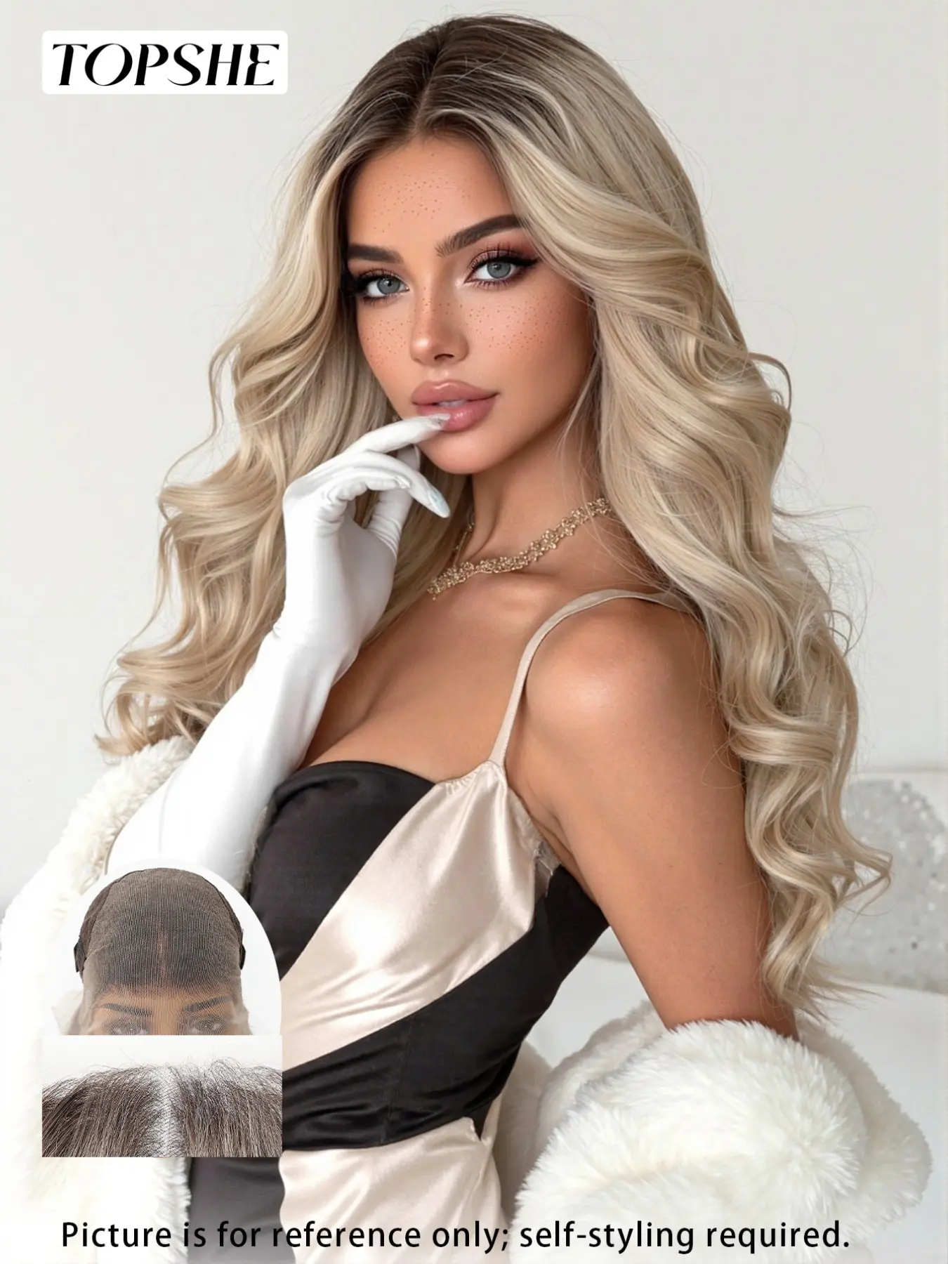 Topshe 13x6 Glueless Synthetic Lace Front Wig, Deep Root Gradient, Natural Parting, Lightweight, Easy Wear, Party Cosplay, All Seasons, Curly Wig, Synthetic Hair Wig, Glueless Frontal Wigs