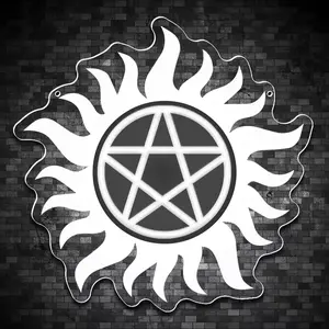 Anti-Possession Symbol Led Neon Sign for Wall Decor, NeonLights for Bedroom Led Signs Suitable for Man Cave Bar Pub Restaurant Supernatural Fan Gift