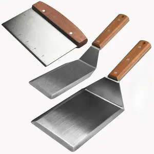 Stainless Steel Metal Spatula Set For Griddle, Grill Spatula Scraper for BBQ/Flat Top Grill