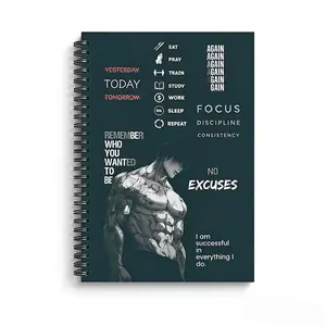 Strength, Resilience, and Persistence Spiral Binding Notebook, Ideal for Fitness Enthusiasts, Daily Workout Planner, Training, Perfect Fitness Gift