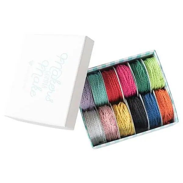 Diamond Press 12-Color Baker's Twine Kit with Storage Box