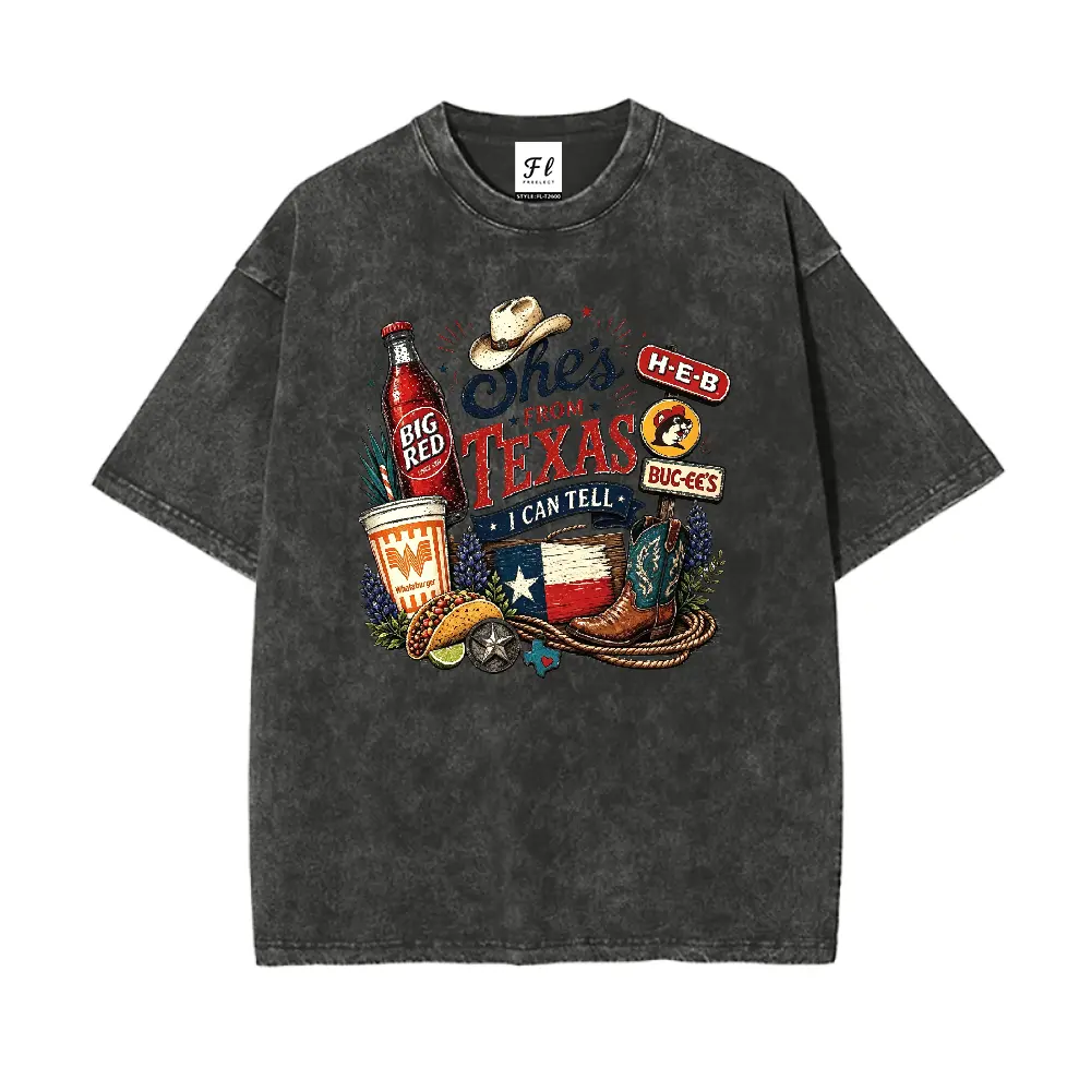 Men's Oversized Texas Southwest Graphic Washed Cotton Tee - Classic, Soft, Breathable Casual Vibe Country Western Vintage Cowboy Top, Valentine's Day Gift for Partner