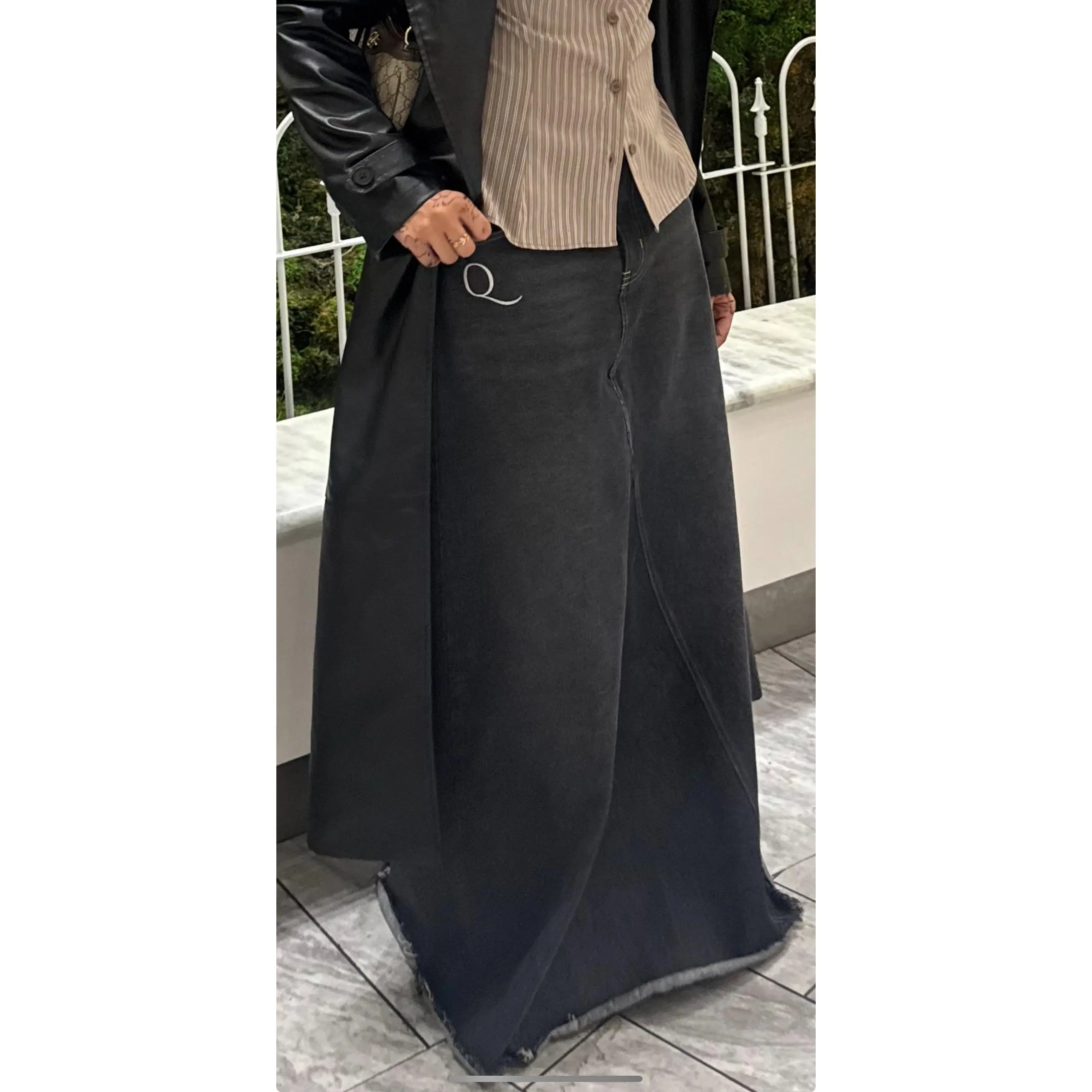 Denim Skirt A-Line Modest