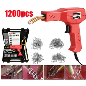 Plastic Repair Welder Gun Kit, 200W Hot Stapler with 1200 Staples & Welding Rods, Ergonomic Non-Slip Grip, LED Lighting for Automotive Fender, Dashboard & Kayak Fix
