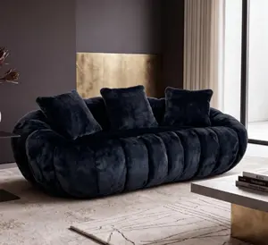 2-Seater Floral-Shaped Ultra-Soft Faux Fur Sofa, Indoor Living Room Furniture for Large Spaces