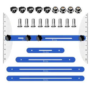 Tread Template Tool Tread Jig Gauge Scribe - Measuring Tool Layout Tool Cutting Guide Tool for StairTreads, Risers, and Partitions, 11.4in-60.7in Length Blue
