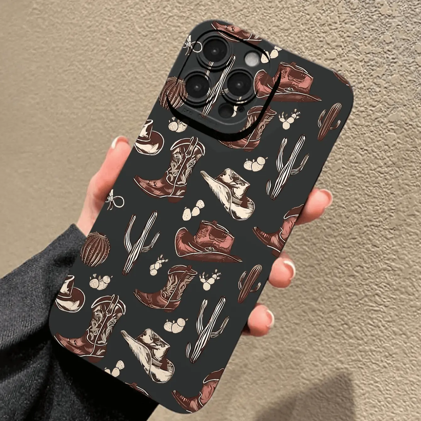 Boot Cactus Phone Case, Casing, TPU Smartphone Casing, Compatible with iPhone 11/12/13/14/15/16 Series, Shockproof Shell, Durable Protective Cover, Stylish Design, Cellphone, Accessories, Protection, Protector