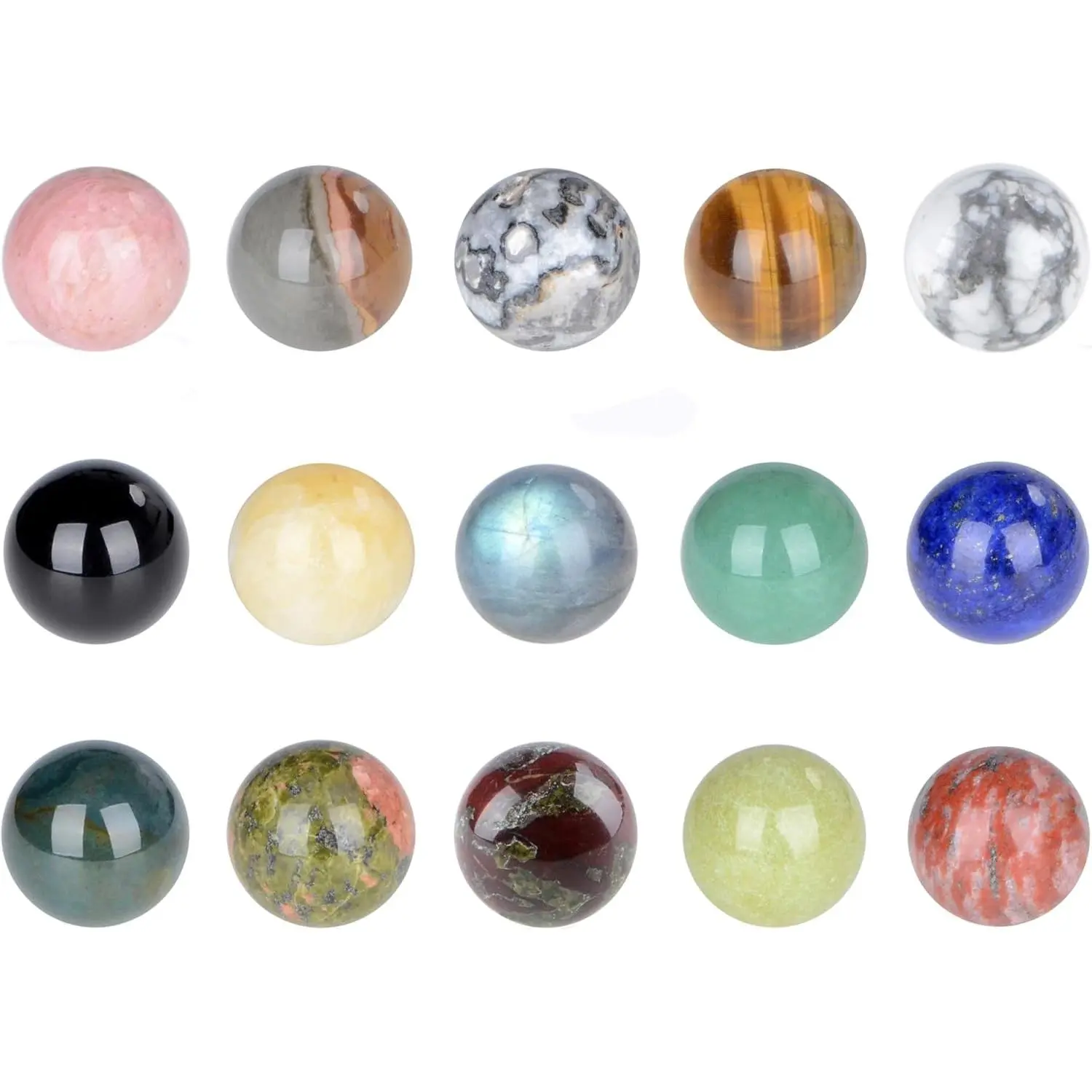 20mm 15 count   Polished Sphere   Rocks Ball Mineral Collection Decoration Kit