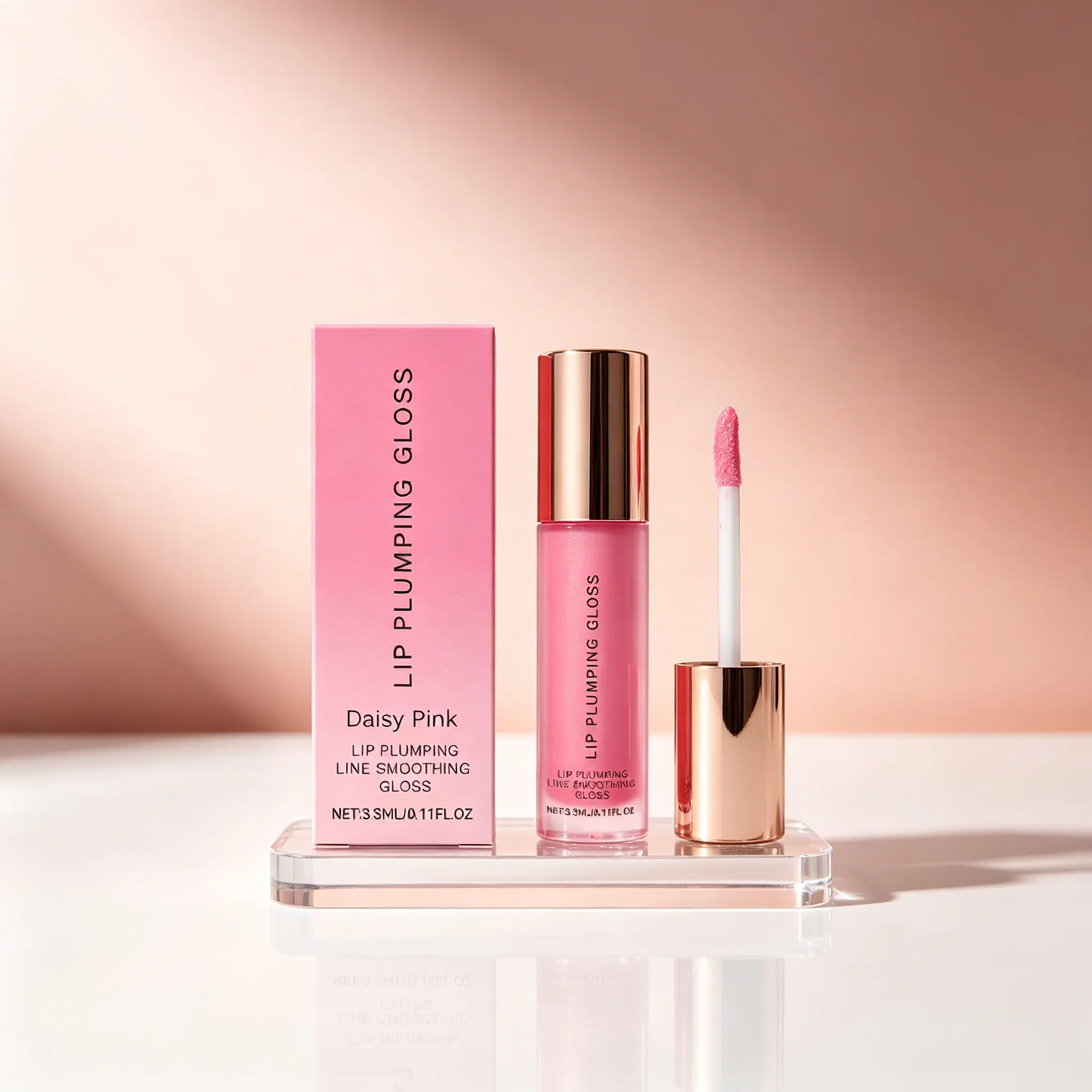 Lip Volumizing Gloss – Instantly Plumps, Smooths & Softens Lip Lines for a Fuller, Youthful Pout | Lightweight, Hydrating Shine with a Comfortable Wear | Daisy Pink | 3.3ml