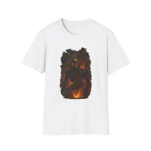 FNAF Springtrap Horror T-Shirt, Five Nights at Freddy's Fan Gift, Unisex Tee, Scary Video Game Shirt, Burning Fire Skeleton Clothing, Adult Cotton Top