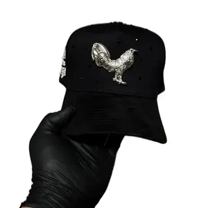 Gorra Del Gallo Plateado, Color Negra, La Mejor Calidad
