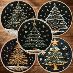 Embroidery DIY Handmade Fabric Material Kit Creative Handmade Needlework Embroidery Set, Adult Children DIY Handmade Craft, Hand Embroidery Beginner Kit with Printed Embroidery Patterns, Star, Christmas, Suitable for Adult Beginners Embroidery Kit
