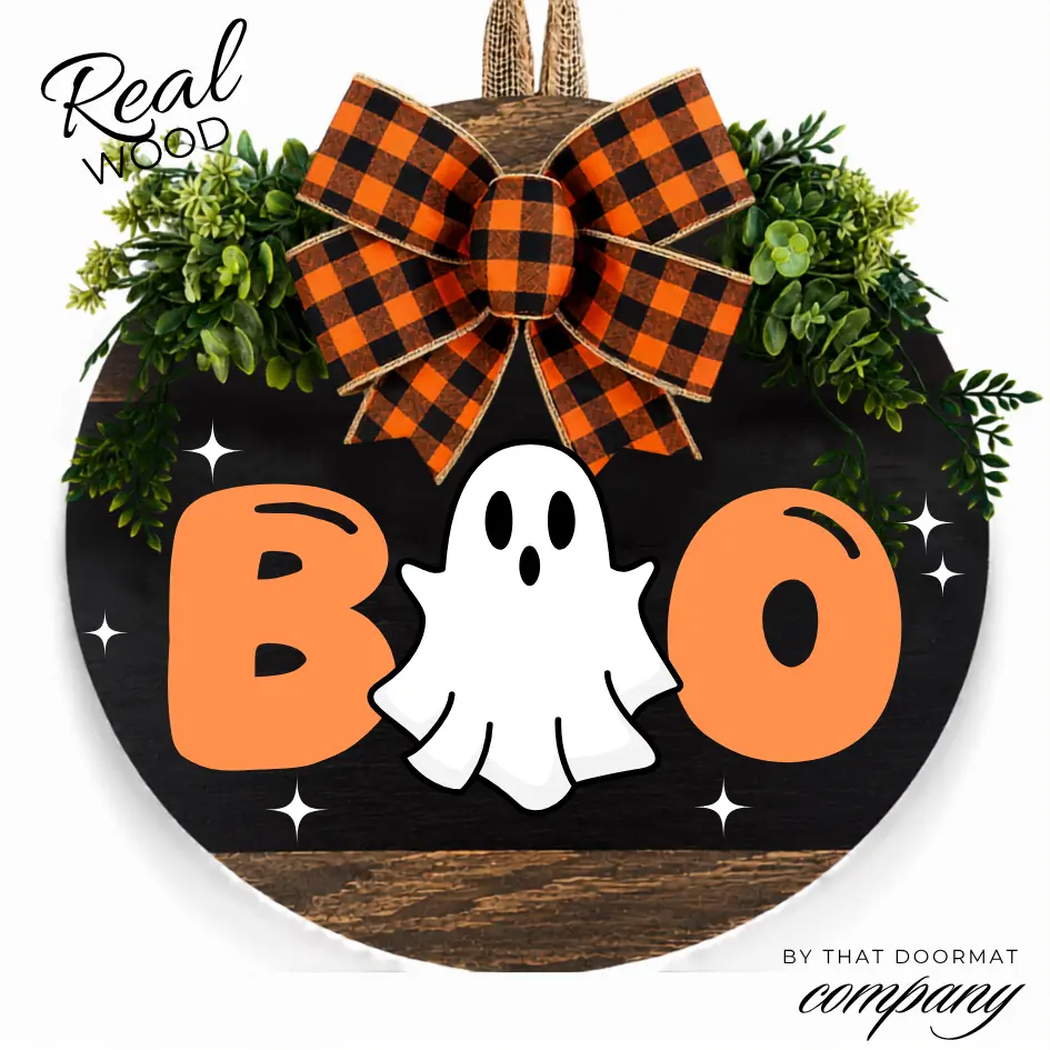Halloween Wreath, Front Door Decor, Front Door Wreath, Hello, Front Door Sign, Welcome Door Hanger, Halloween Door Hanger, Home Decor, BOO