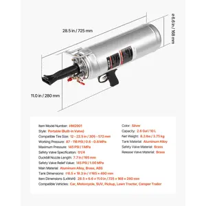 VEVOR Portable Tire Bead Seater, 2.6 Gal/10 L Air Bead Blaster, Handheld Tire Inflator Tool, 87-116 PSI Operating Pressure, Trigger Seating Inflator for Car, Compact SUV, Light Truck, E-Bike, RV, ATV