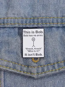 Funny Letter Pattern Engraved Brooch, Simple Fashion Geometric Design Brooch, Trendy Versatile Unisex Accessories for Party Dress, Creative Holiday Gift for Women and Men