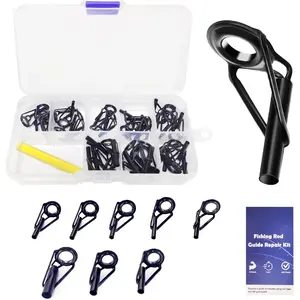 Fishing Rod Tip Repair Kit Complete with Rod Building Supplies, Complete Supplies and Tip Eyelet Replacements for Fishing Pole Repair Kit