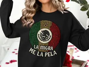Bold La Migra Me La Pela Graphic Print Sweatshirts