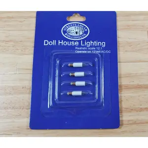 Dollhouse Candle Stick Bulbs Tall 12 Volt 4 piece 7/8" Miniature Replacement Lights