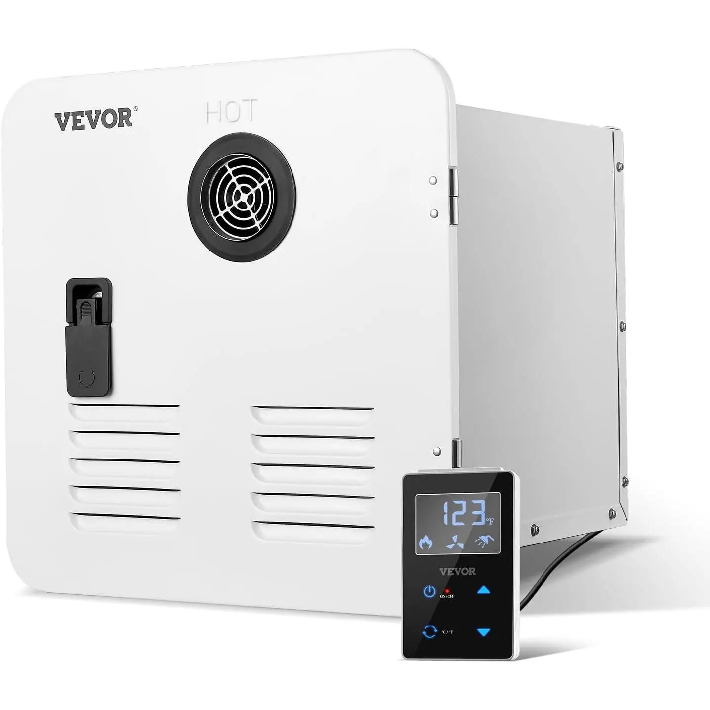 【Father's Day Gift】VEVOR RV Tankless Water Heater, 55000BTU Instant Hot Water Unit, 15x15in White Door, Remote Controller, Optimized Performance, Automatic Durable Design, Ideal for RVers' Daily Use