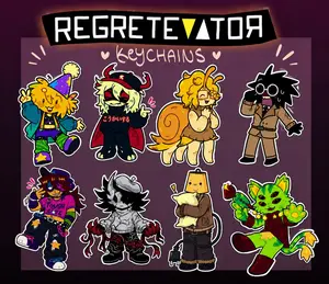 REGRETEVATOR Keychains - Poob, Pest, Split, Bive, Gnarpy, Lampert, Infected, Folly Chibi Anime Keyring, Cute Keyring Accessory, Fun Charm For Backpack Or Purse | High Quality and Customer Favorite Items