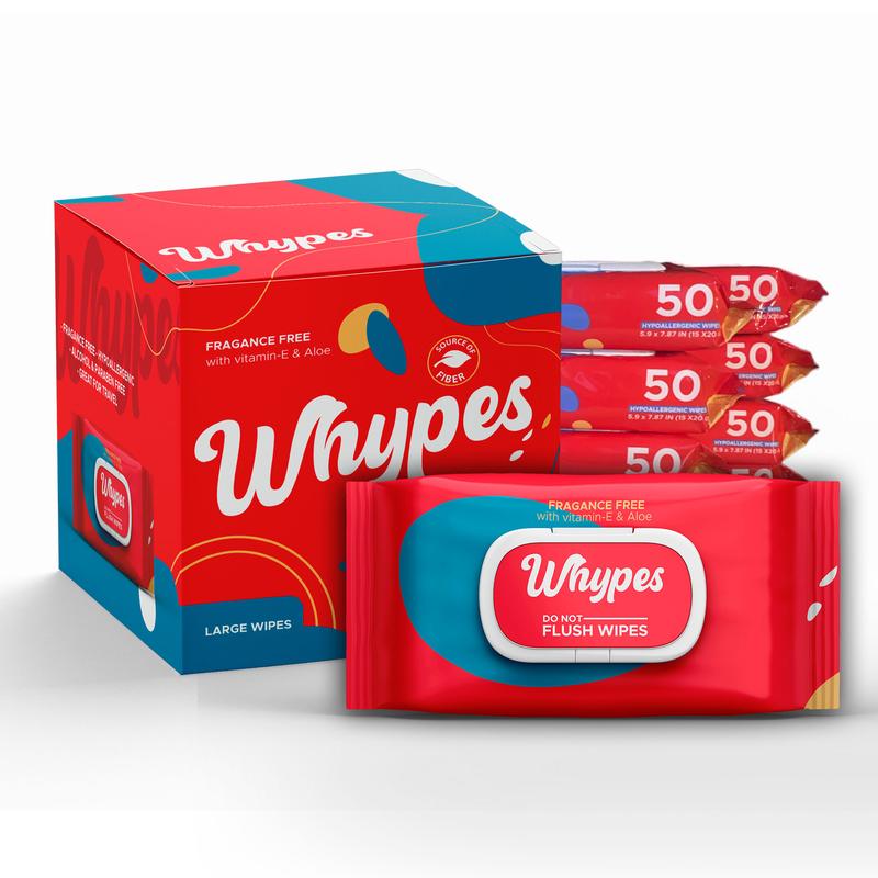 Whypes - 8 Pack (400 Wipes) Family Bundle
