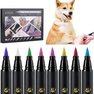 Dog Nail Polish Pens Quick Dry 8 Colors, Pet Nail Polish Set for Dogs, DIY Puppy Nails, Dog Safe Non Toxic Odorless Easy to Apply Nail Polish