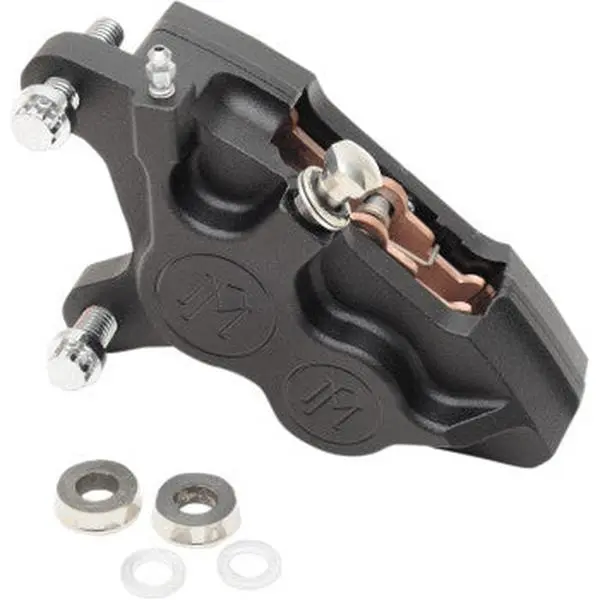 PERFORMANCE MACHINE (PM) Four-Piston Differential-Bore Front Caliper - Left- Black Ops - 11.5" - '00-'17