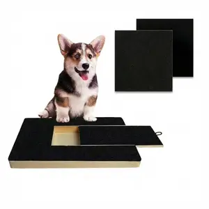 Wooden Pull-Out Dog Scratcher Board with 2 Replacement Sandpapers, Durable and Dust-Resistant, Pet Supplies, Paw Repair Board