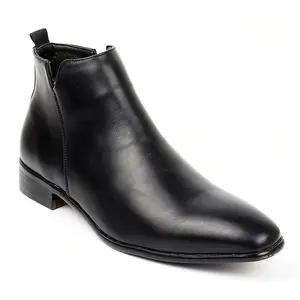 Men's Fashion Zipper Chelsea Boots - Minimalist Upper, Pointed Toe & PVC Sole, All-Season Versatile Ankle Boots for Casual & Formal Wear, Everyday Shoes, Sleek Design, Durable Construction, Urban Style Boy Footwear Closed Decor