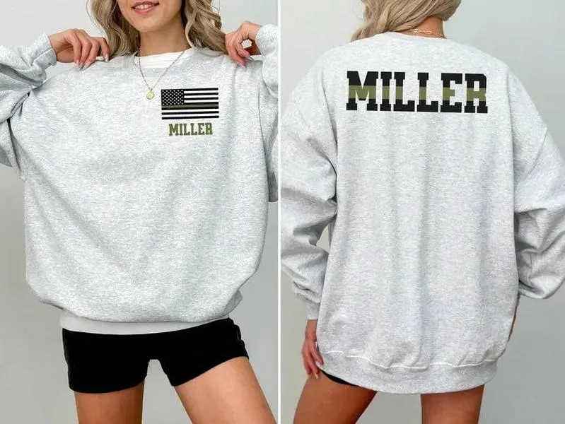 Custom Army Wife Sweatshirt with Name, Personalized Army Solider Family Shirt