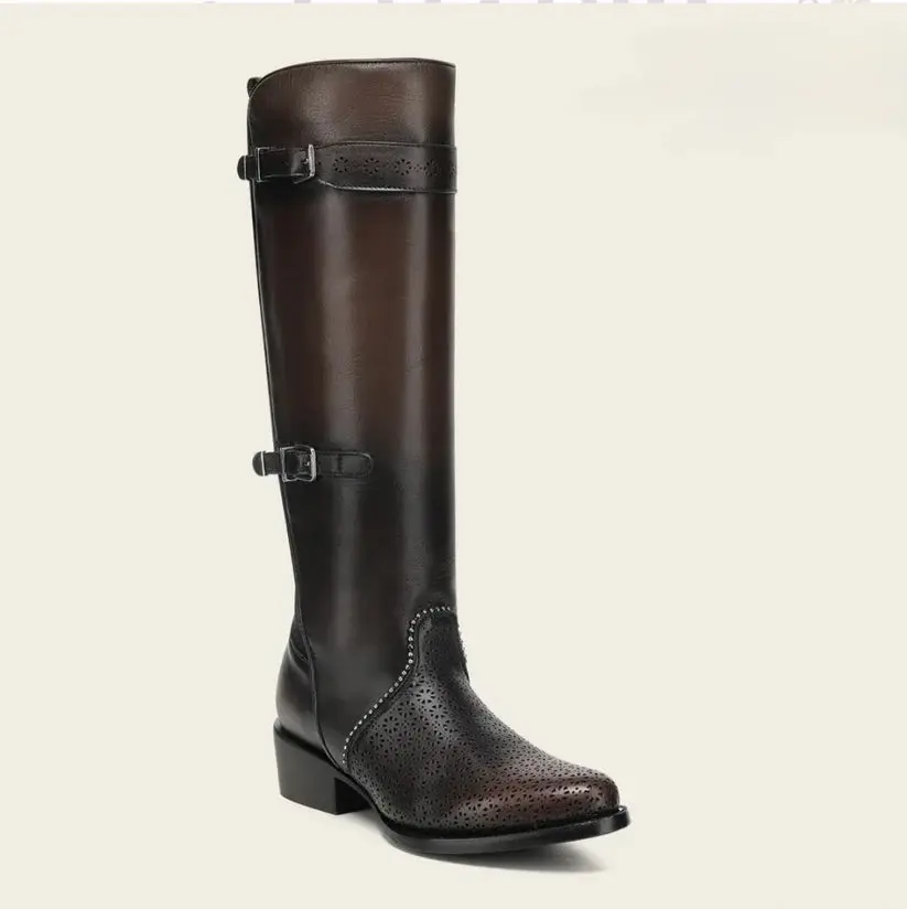 CUADRA WOMEN'S CASUAL BROWN BOVINE LASER STUD BOOT