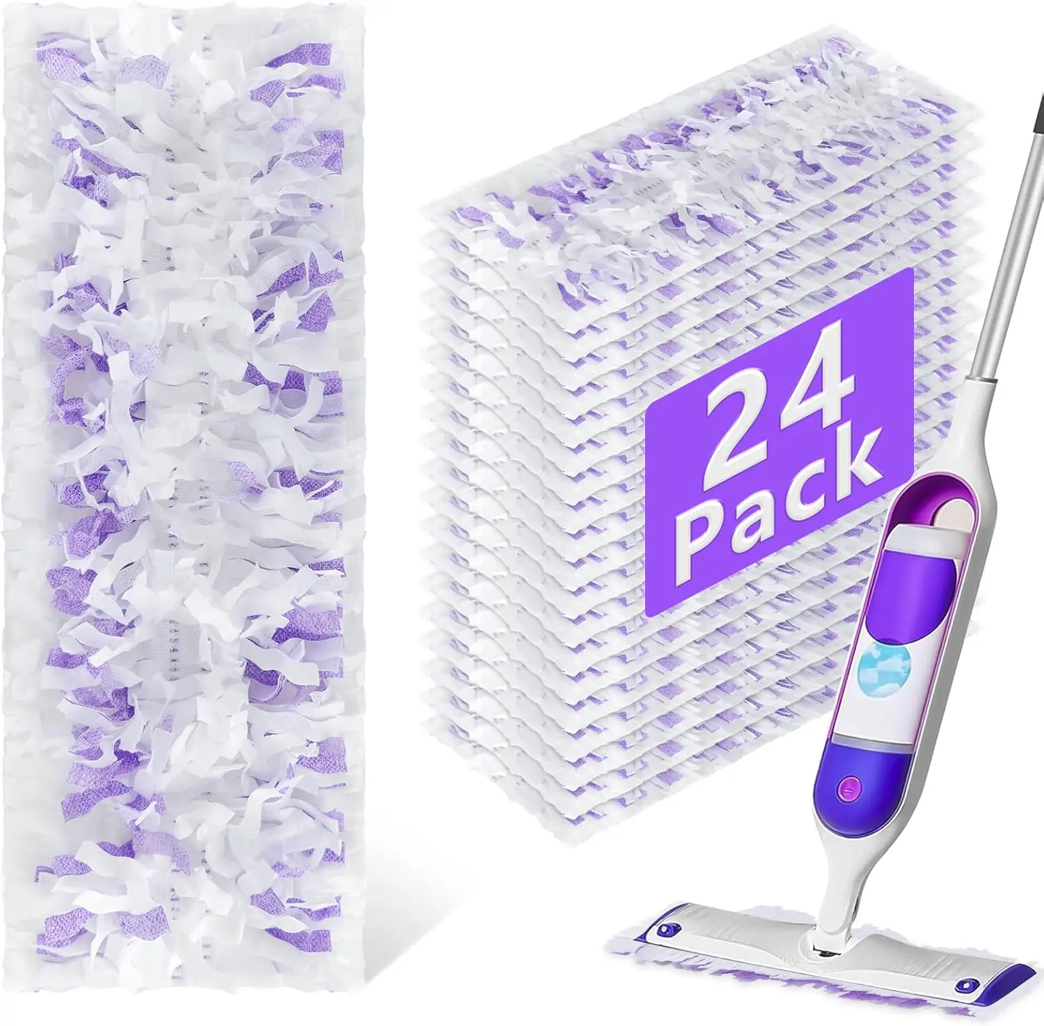 24 Pack Power Mop Refills Pads for Swiffer PowerMop, Swifter Wet Pads Refill for Swiffer